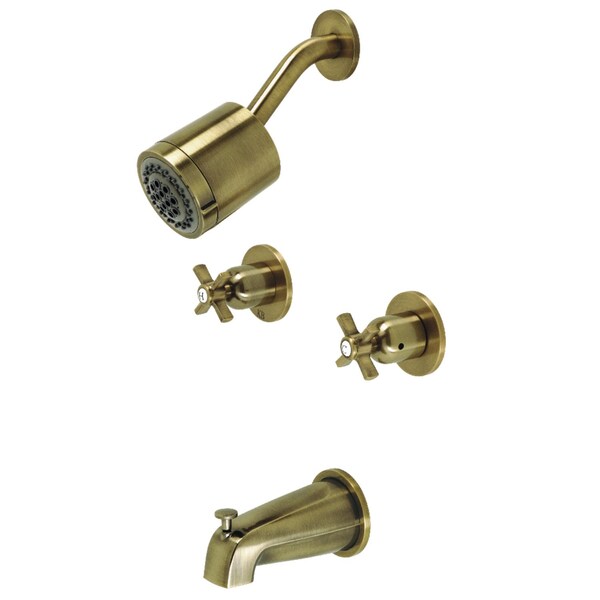 Tub and Shower Faucet, Antique Brass, Wall Mount